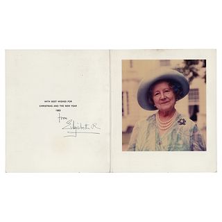 Elizabeth, Queen Mother Signed Christmas Card (1983)