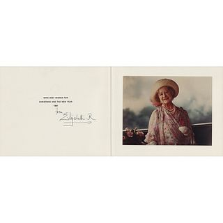 Elizabeth, Queen Mother Signed Christmas Card (1981)