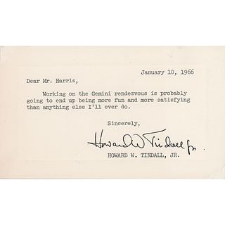 Bill Tindall Typed Letter Signed