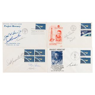 Mercury Astronauts: Carpenter, Cooper, and Schirra (4) Signed Covers