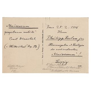 Ernst Haeckel Autograph Quotation Signed