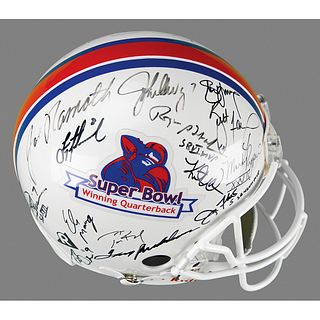 NFL Super Bowl Quarterbacks (29) Multi-Signed Football Helmet