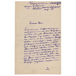 George Ebers Autograph Letter Signed