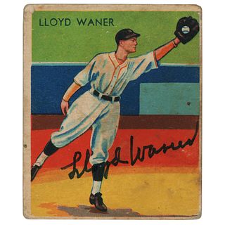 Lloyd Waner Signed 1934 Diamond Stars #16 Baseball Card
