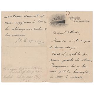 Giovanni Caproni Autograph Letter Signed