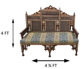 Early 20th Century Syrian Style Inlaid Couch