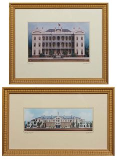 Jim Blanchard (New Orleans, 1955-), "Hotel Dieu," ed. 3/20, and "Charity Hospital," ed. 4/20, c. 1994, pair of lithographs, both signed in print lower
