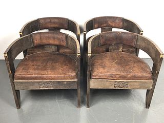 A Set of 4 Moroccan Tub Chairs