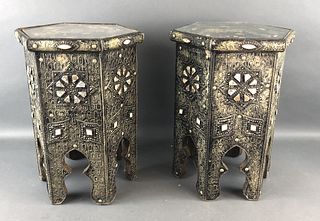 A Pair of Moroccan Hexagon Side Tables.