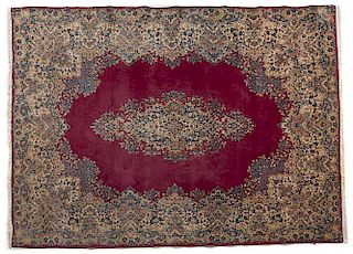 Semi-Antique Persian Kerman Room Size Rug