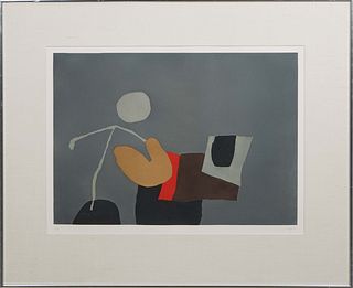 Afro Basaldella (Italian, 1912-1976), "Abstract," chromolithograph, editioned 11/75 lower left, signed indistinctly lower right, presented in a chrome