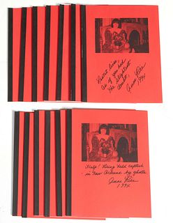 Group of Thirteen Anne Rice Movie Related Publishings, 1994, "On the Film, Interview with the Vampire," paperbacks, each autographed and dated on the 