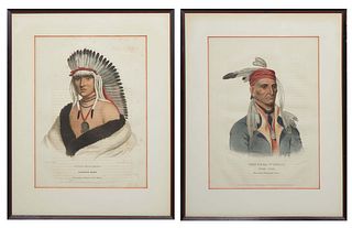 After Charles Bird King (American, 1785-1862), Two McKenney (1785-1859) and Hall (1793-1868) Native American Prints, consisting of: "Petalesharoo: A P