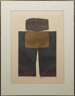 Dzevad Hozo (Serbian, 1938- ), "Noble," 20th c., etching, 6/50, signed and numbered, presented in a brass frame, H.- 24 in., W.- 18 in., Framed- H.- 3