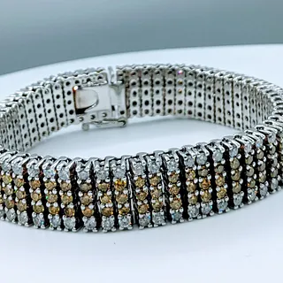 9.15ctw Diamond & 10K White Gold Bracelet