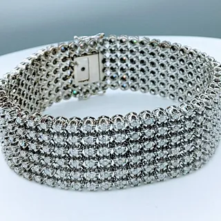 Wide 10.50ctw Diamond Bracelet
