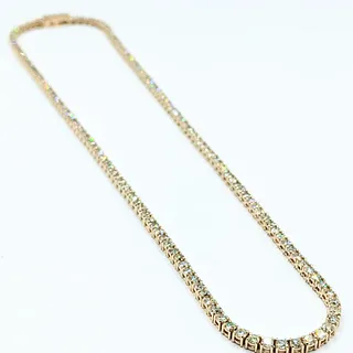 16 Inch Diamond & 14K Gold Tennis Necklace