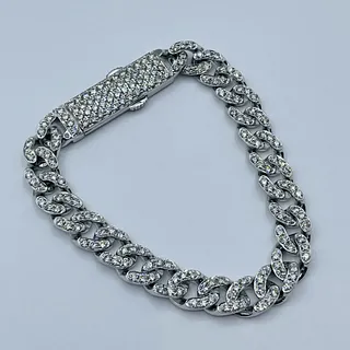 Diamond Cuban Link Bracelet - 14K White Gold