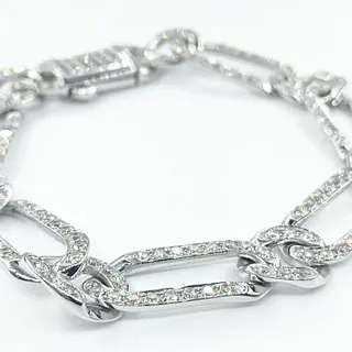 4.19ctw Diamond Link Bracelet - 14K White Gold