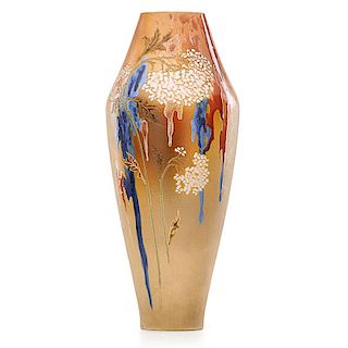 G. FOUDJI; HAUTIN, BOULANGER Large Japoniste vase