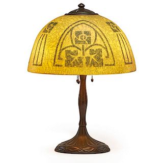 HANDEL Arts & Crafts table lamp w/ stylized roses
