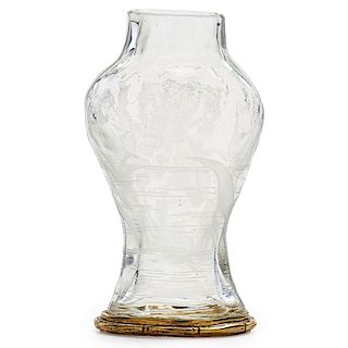 FRANCOIS-EUGENE ROUSSEAU; ENOT Engraved glass vase