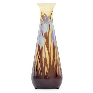 GALLE Cameo glass vase with irises