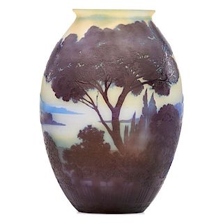 GALLE Vase with Lake Como scene