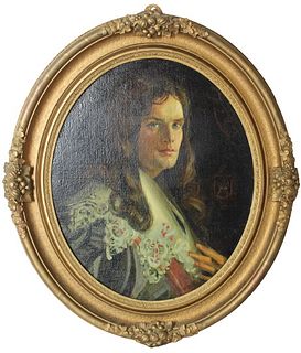 19th C. Oval Portrait of a Nobleman, Signed