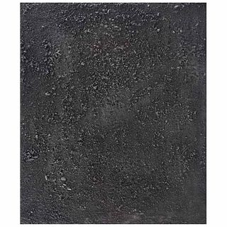 BEATRIZ ZAMORA, El negro 2081, Firmada y fechada 1996 al reverso, Mixta, resina acrílica y negro de humo sobre tela, 193 x 123 cm