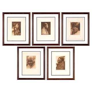 Edward S. Curtis, Group of Five Female Portraits
