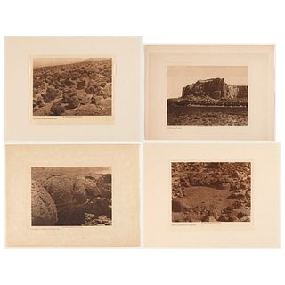 Edward S. Curtis, Group of Four Photogravures: Landscapes