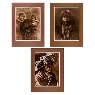Edward S. Curtis, Group of Three Photographic Prints
