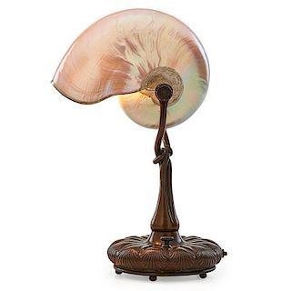 TIFFANY STUDIOS Nautilus lamp with rare base