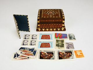 INLAYED BOX WITH STAMPS