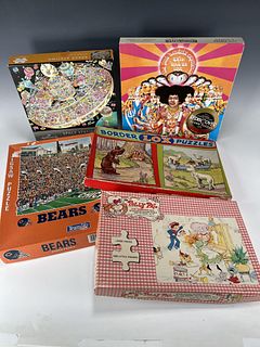 5 PUZZLES INCL. CHICAGO BEARS, JIMI HENDRIX