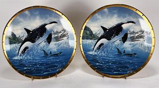 TWO LENOX WHALE CONSERVATION PLATES