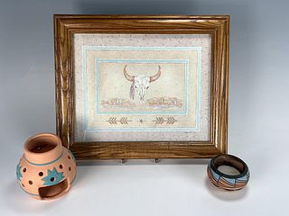 SOUTHWEST STYLE ITEMS COOPERSMITH COW SKULL PRINT