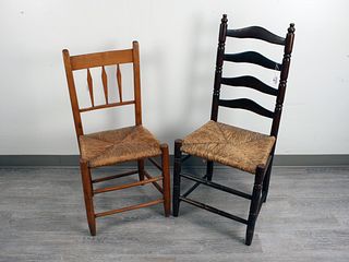 TWO CANE SEAT CHAIRS
