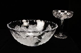 CLEAR & FROSTED GLASS BOWL & COMPOTE