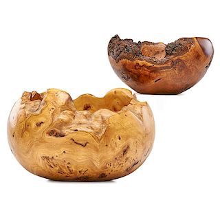 MARK LINDQUIST Two wood bowls