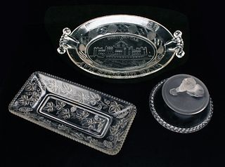 PRESSED GLASS SERVING PIECES