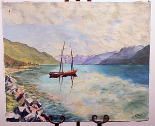 BOAT PAINTING BY E. TANNER