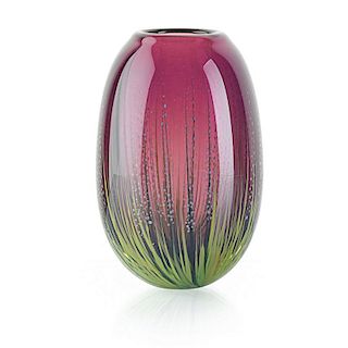 MARK PEISER Glass paperweight vase