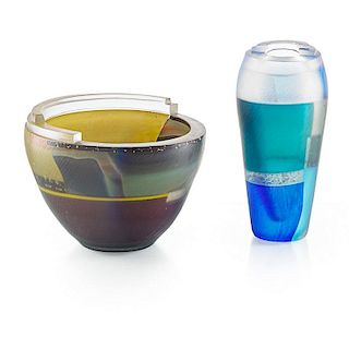 TAKESHI SANO Two glass vessels