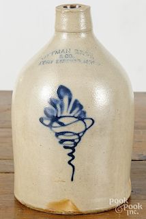 New York stoneware jug, 19th c., impressed Ottman Bros. & Co. Fort Edward N.Y
