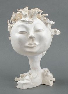 Norman Carton 'Head in Hand' Plaster Sculpture