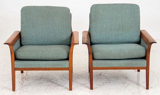 Hans Olsen  Danish Modern Arm Chairs, Pair