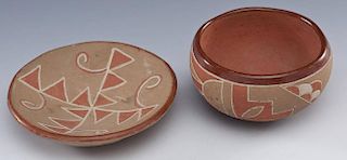 San Juan Pueblo Pottery Bowl & Dish