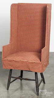 Contemporary ''make-do'' wing back chair, overall - 45'' h. Provenance: Barbara Hood's Country Store